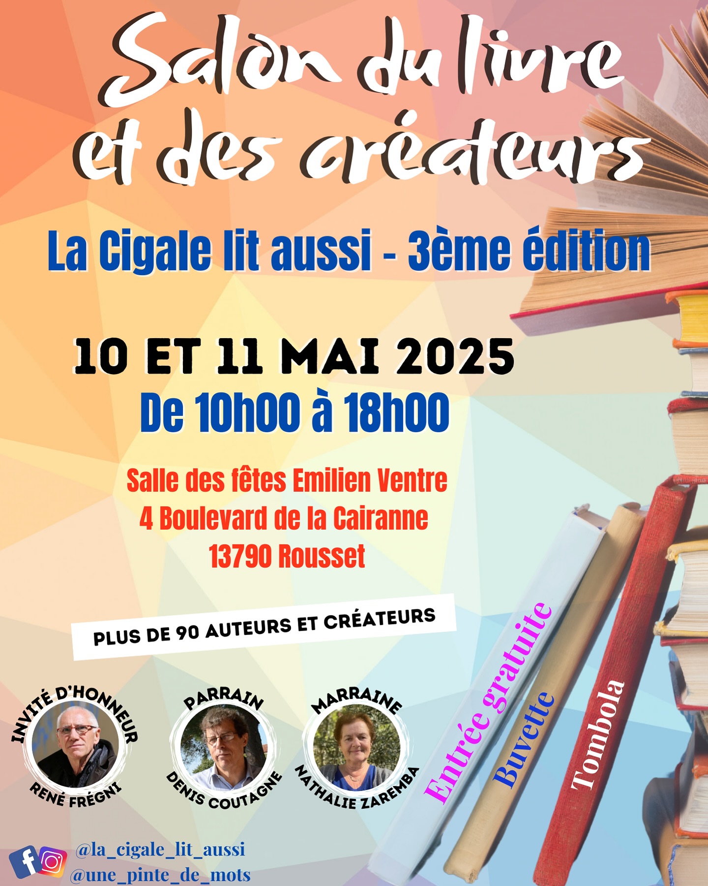 Affiche sur le salon du livre 2025 sur Rousset (13)